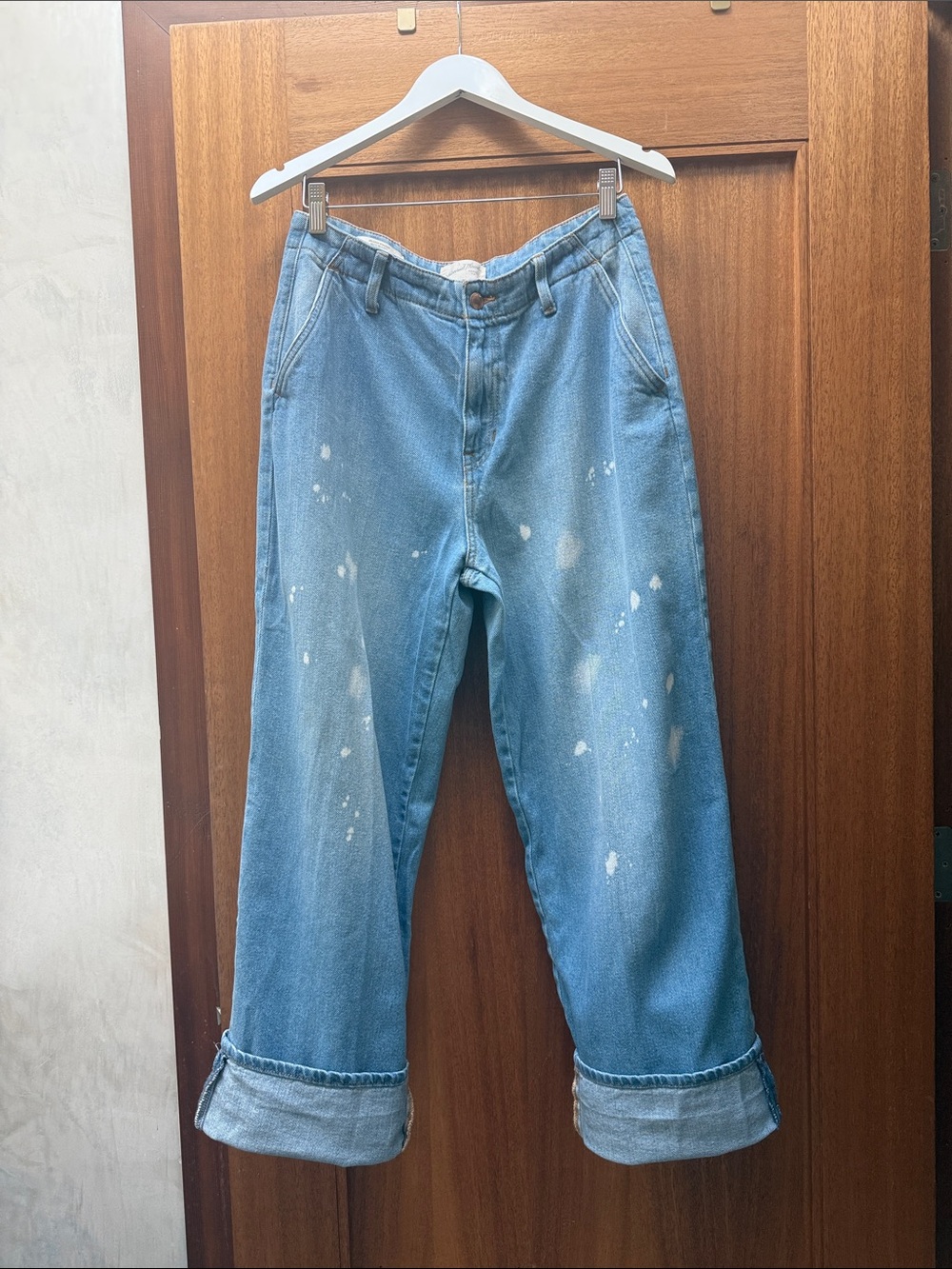 Universal Thread Light Blue Bleach Splatter Trouser Jeans